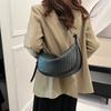 Women's Daily Shoulder Bag Simple Weaving New Moon Female Solid Color Fashion Crossbody Bag Leisure Commuter Bag