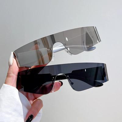 Trendy Punk Multicolor UV400 Sunglasses for Men Women Rimless One-piece Gafas De Sol Unisex Fashion Eyewear