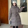New winter clothing jacket long over the knee winter fashion medium and long slim hooded down cotton clothing women