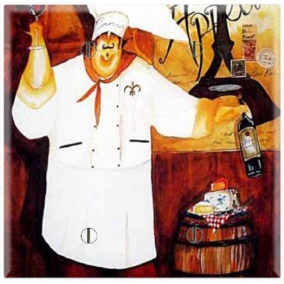 Graphics Wallplates - Bon Appetite Fat Chef- Toggle Outlet Combo Wall Plate Cover