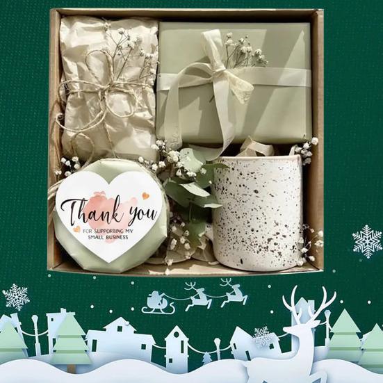 Yousheng 150 Pcs Love Heart Shaped Thank You Cards 2.36 X 2.76 Inch Blank Notecards Greeting Cards for Wedding Baby Shower Small Business