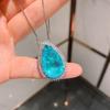Jewelry Colored Treasure Simulation Blue Paraiba Women'S Stud Earrings 10 * 20 Pendant 15 * 25 Set