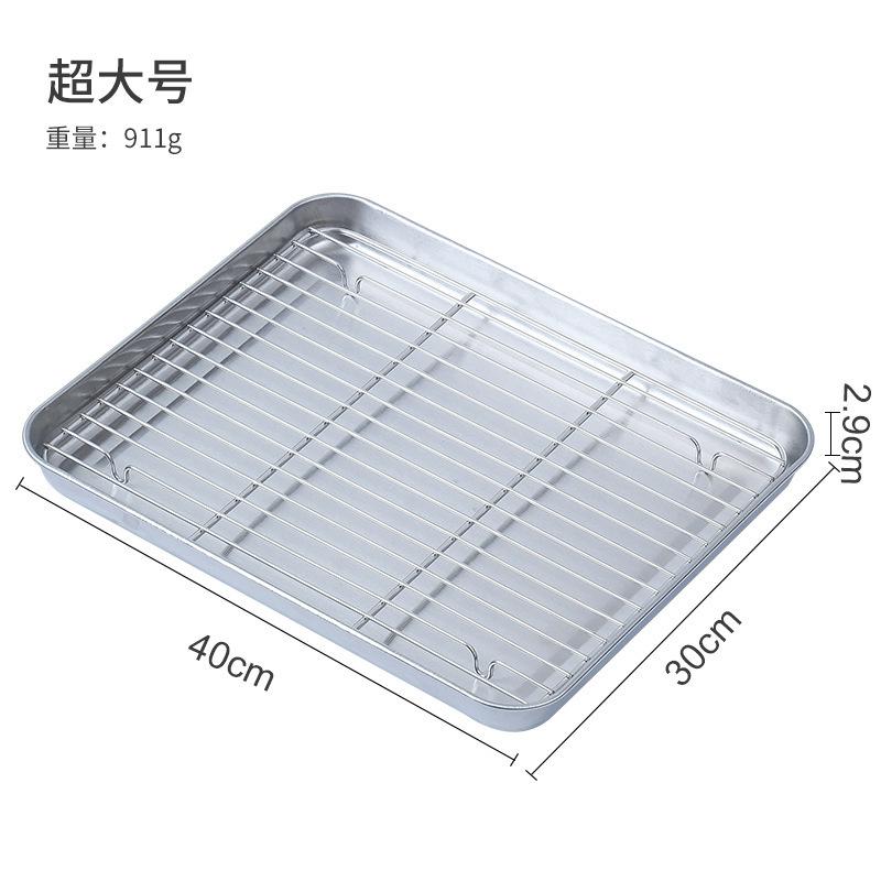 304 Stainless Steel Fruit Cake BBQ Tray Removable Cooling Rack Nonstick Barbecue Tray Square Baking Plate Kitchen Baking Tray