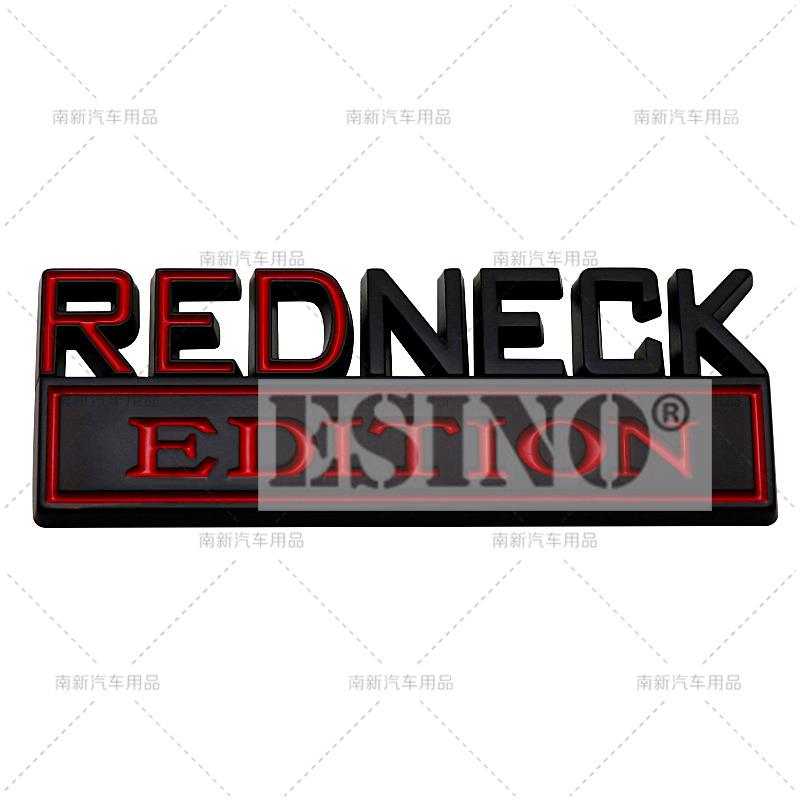 

Car Styling 3D Redneck Edition Metal Chrome Zinc Alloy Adhesive Emblem Decorative Badge Funny Decal Auto Accessory