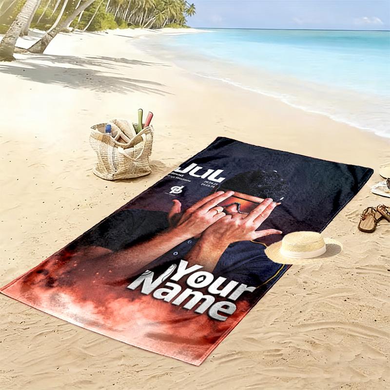 Name Custom Jul album Print Beach Towel, Large Soft Quick Dry Towel for Beach Camping Swimming