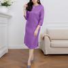 ZANZEA Women Casual Round Neck Loose Summer 3/4 Sleeve Cotton Dress