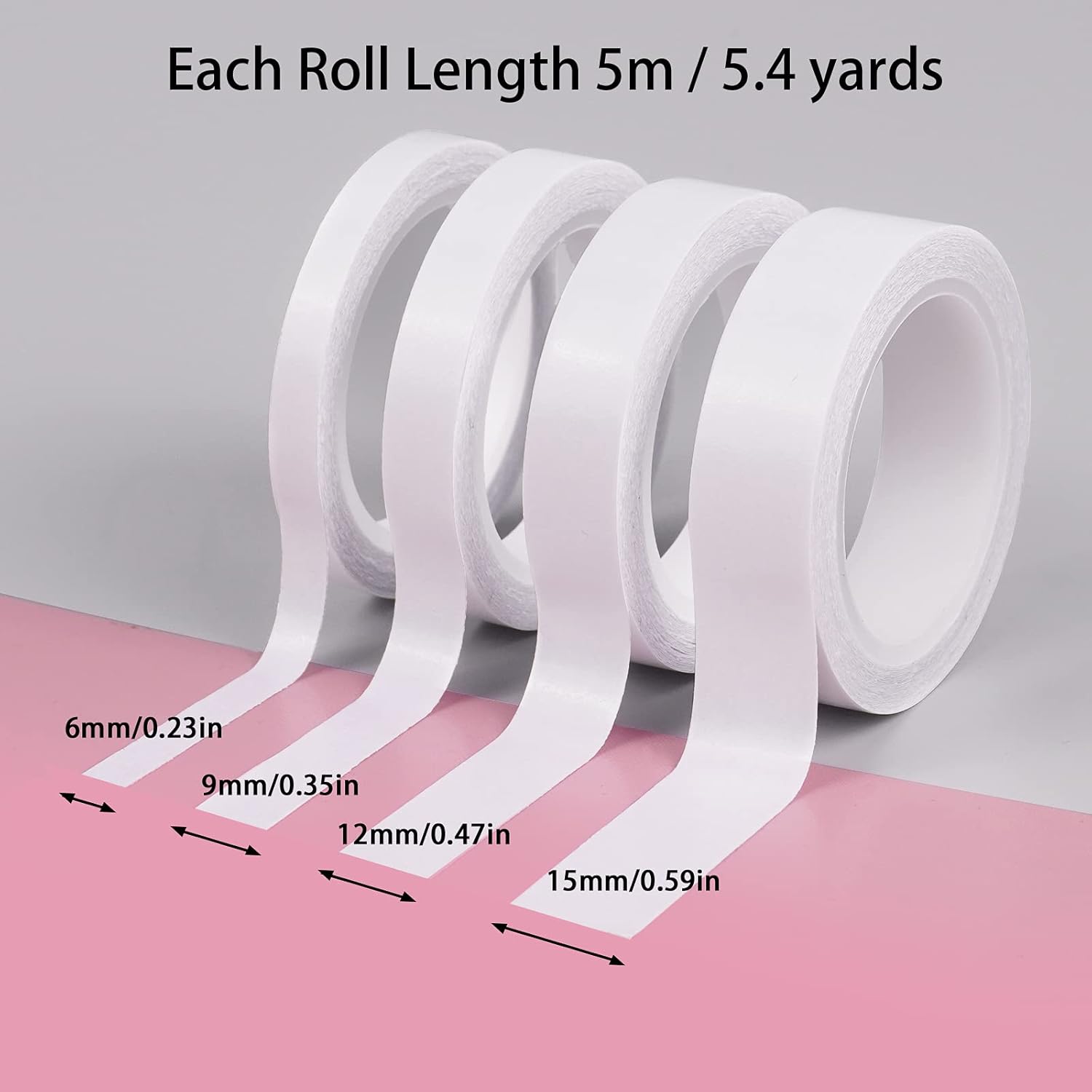 

8/800м Двосторонній скотч Ультратонкий Білий Міцний Липкий Скотч Наклейки Супер Клейка Стрічка Смужки для Офісного Приладдя 5mm&8M- (1 Roll) білий