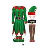 Wide Application Of Women Christmas Elf Costume Set And Reusable Polyester Boys Girls Christmas Costume, Green, S