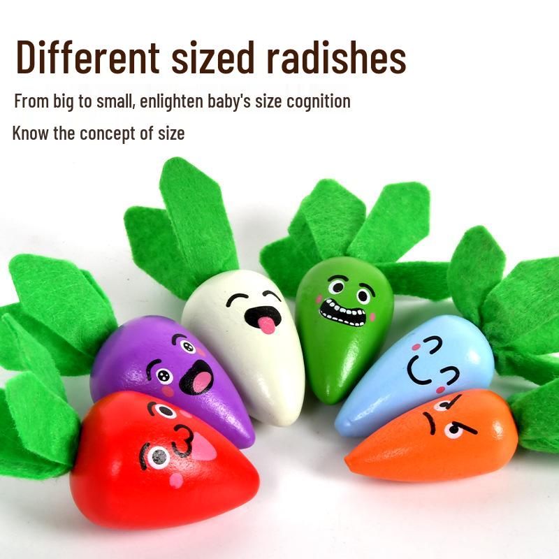 Magnetic Wooden Fishing & Carrot Game - Early Education Puzzle for Hand-Eye Coordination