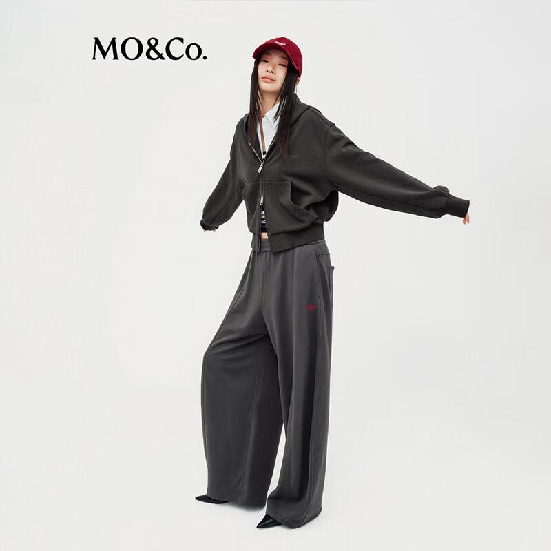 MO&Co. Women's Cotton Curved Leg Casual Joggers