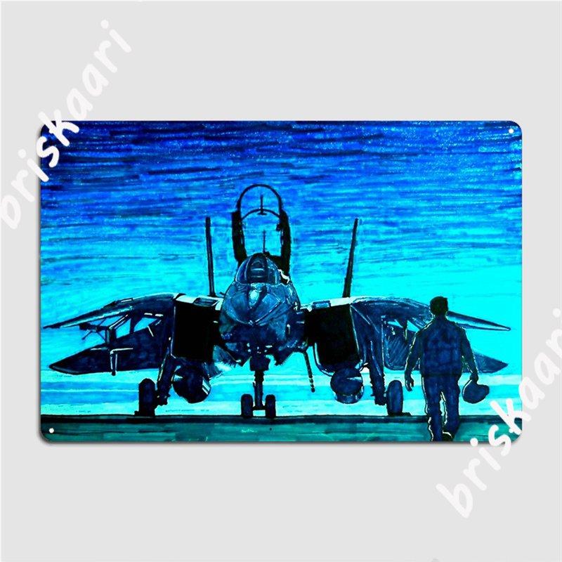 

Moonlight Mission-An F14 Tomcat Fighter Pilot Walks To His Plane Metal Signs Mural personalized Plaques Tin sign Posters 20x30cm