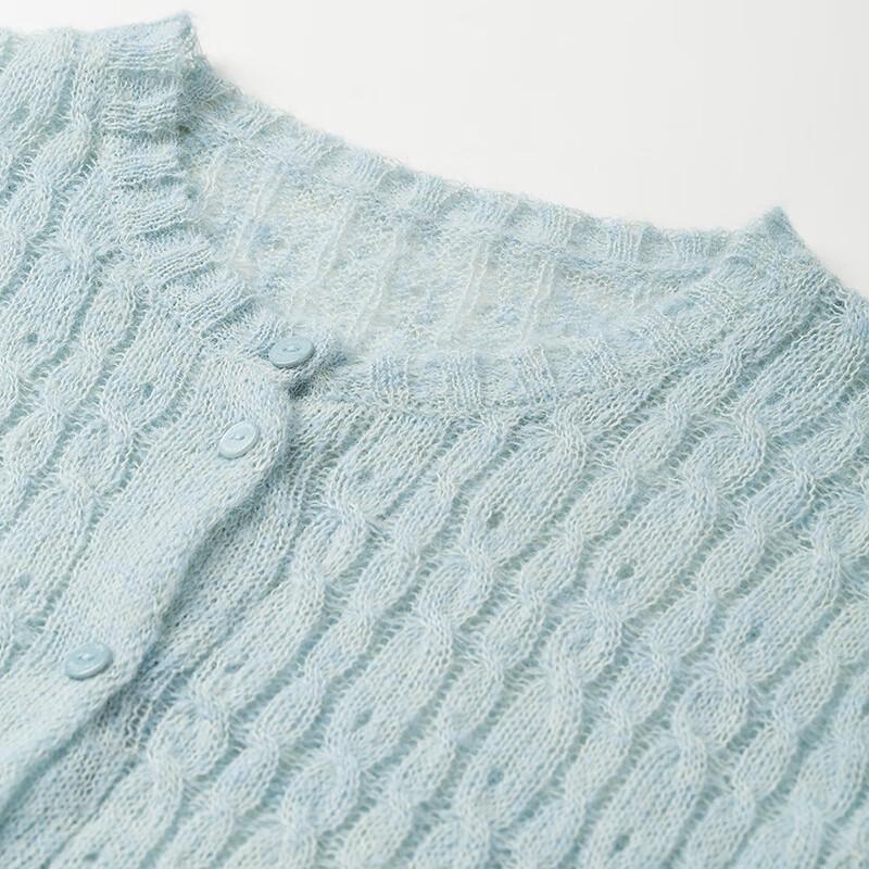 Chuyu Damen Aurora Stil Mohair Strick Lochmuster Cardigan