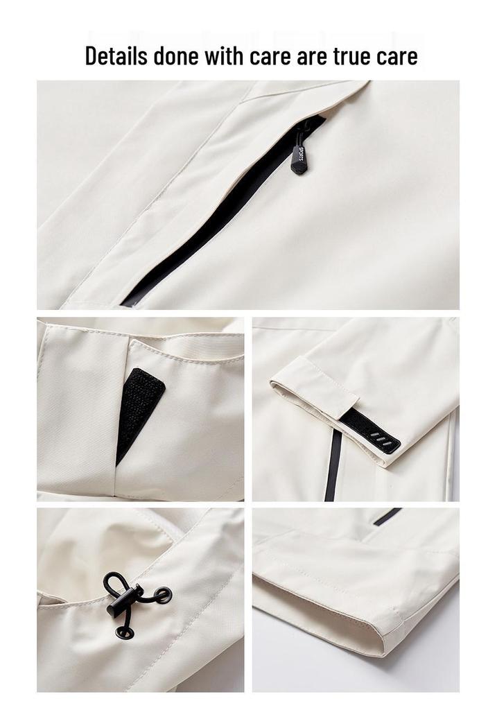 Single Layer Waterproof Windproof Jacket - New Couple Style, Versatile Hooded Coat for Outdoor Activities