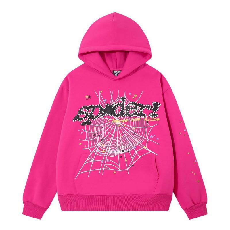 Young Thug Inspired Foam Letter 555555 Hoodie Couple Pink Sweatshirt