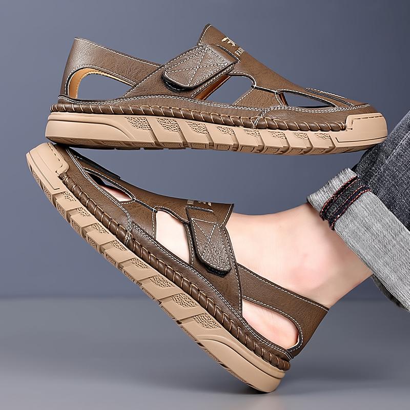 Fashion 2025 Men Sandal Summer Non-slip Casual Leather Sandals for Men Fashion Lighte Breathable Beach Slippers Classic Versatile Sandal