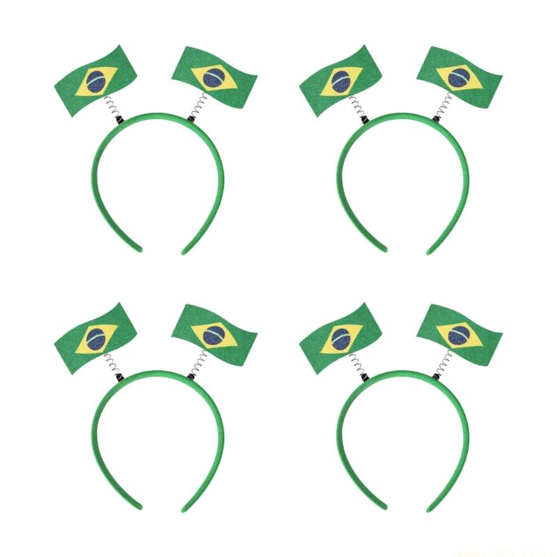 QX2E Cheerful Set Of 4pcs Team Spirit Headbands Headwears For Various Party Occasion