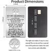 To My Grandson I Love You Wallet Card, Engraved Metal Wallet Insert Card with Love Note from Grandpa Grandma, Inspirational Gifts Graduation