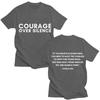 Charlie Kirk Classic Quote Courage Over Sikence T Shirts Freedom Men Women Trendy Short Sleeve Oversized Cotton Casual T-shirts