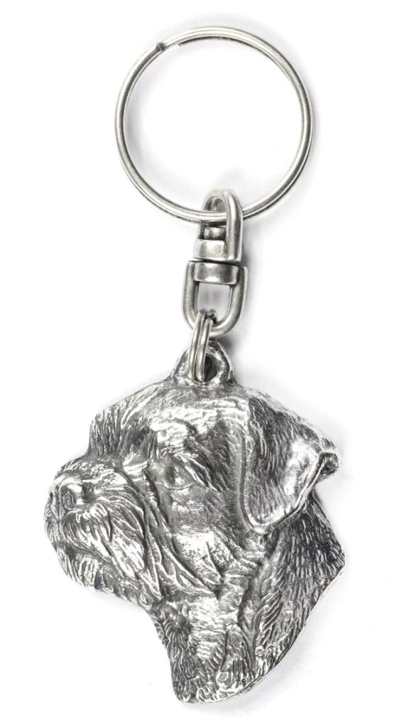 Border Terrier - Silver-plated pendant with a dog in a decorative box, handbag decoration, backpack pendant by Art-Dog brand