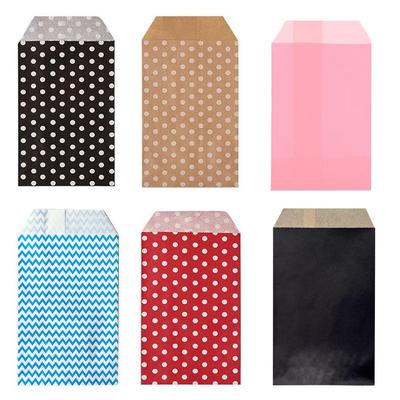 Available: Polka Dot, Solid Color, Wavy INS Style Candy Paper Bags, 100 Pieces/Pack, 8x15 Cm