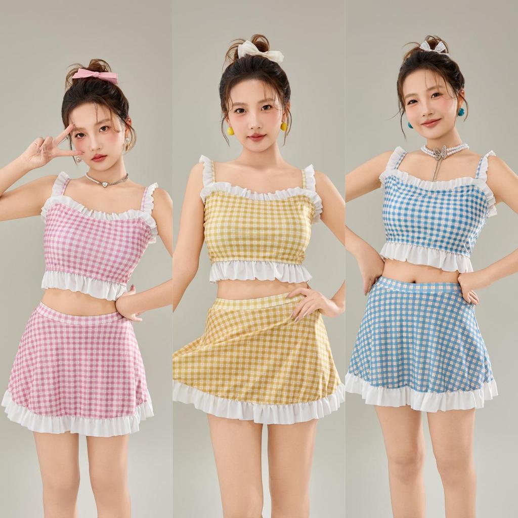 High-end Women's Split Korean Style Fashion Swimsuit - Slimming, Conservative, Tummy Control for Seaside Vacation or Hot Spring