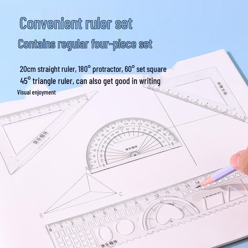 BOJIAO Student Transparent Ruler & Stationery Collection