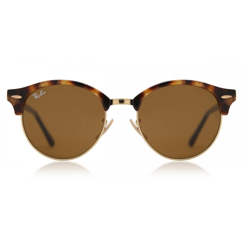 

Ray Ban Rb4246 Clubround 1160 Солнцезащитные очки унисекс Spotted Brown Havana/51