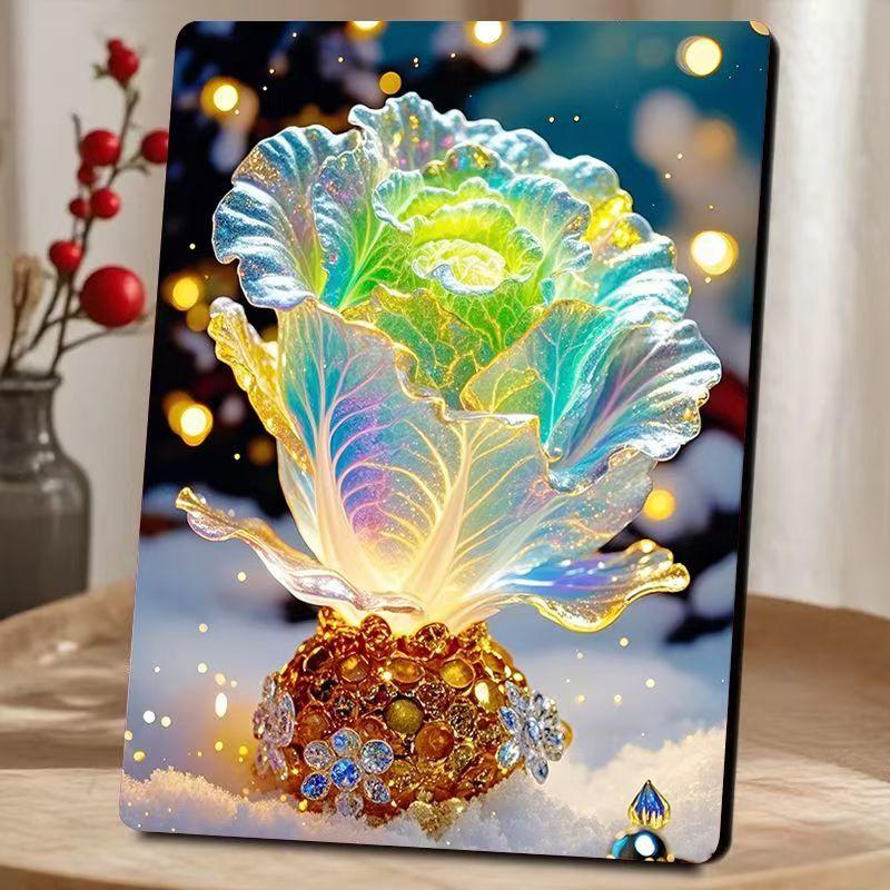 Colorful Cabbage Recruiting Hundred Wealth Ornament,8-inch Living Room Entrance Wall Decoration Gathering Personalized Figurines