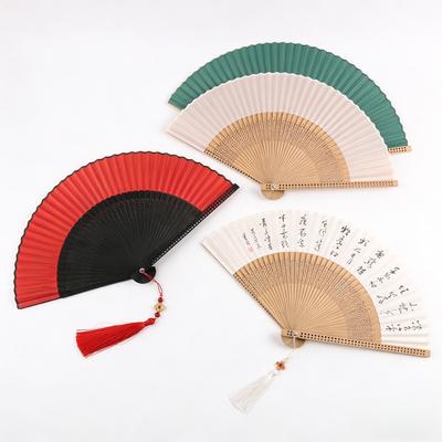Bamboe Doek Handwaaier Holle Vouwwaaier Bruiloft Dansen Optreden Waaiers Foto Rekvisieten Huis Bruiloft Decoratie