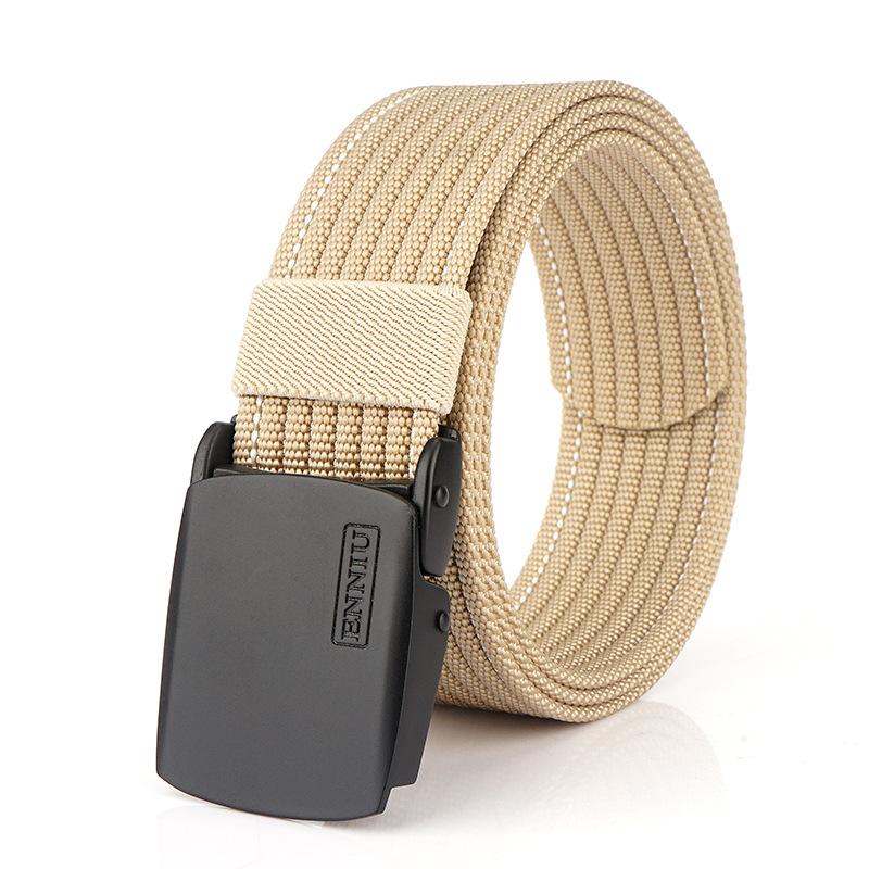Neuer Pendlergürtel für Herren mit automatischer Schnalle aus Nylon, vielseitiger, dicker Doppelschichtgürtel für die Freizeit im Freien