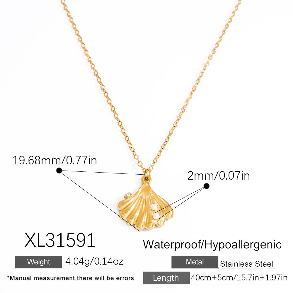 18K Gold Plated Starfish  Sea Turtle Necklace - Ocean Series, Stainless Steel, Waterproof, Fashion for Women 18K Gold Plated