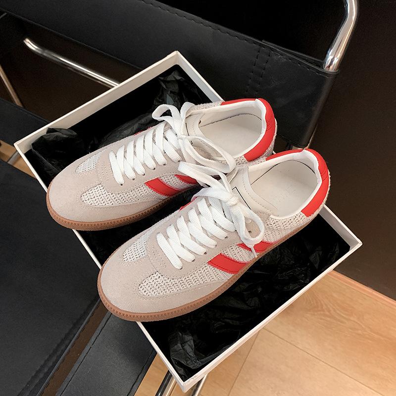 New classic mesh retro casual versatile sports flat-soled Forrest Gump shoes three bars German training shoes