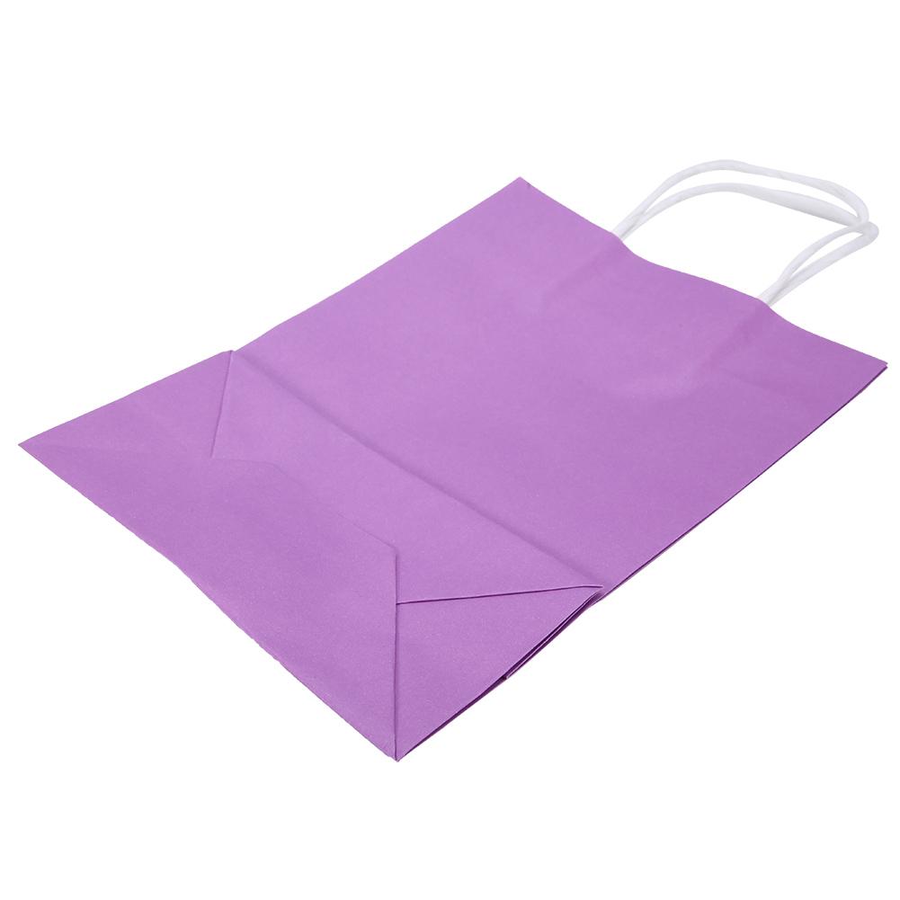25 Stück Geschenktüte Kraftpapier für Hochzeit Süßigkeiten Gastgeschenktüte mit Henkel Lila