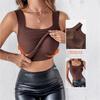 Sous-vêtement de base uni pour femme Gilet à col en U pour la maison
