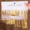 6 Pairs Earrings Golden Geometric Square Grace Ear Hoops Jewelry Sets Imitation Pearl