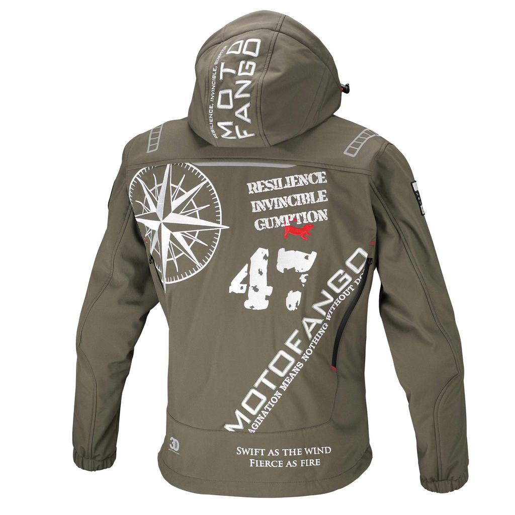 KOMINE Motorcycle Jacket Soft Shell Winter Parka Deep Olive L 1200 For Cold Protection CE Standard Stretch Material Windproof Protector MJ-005