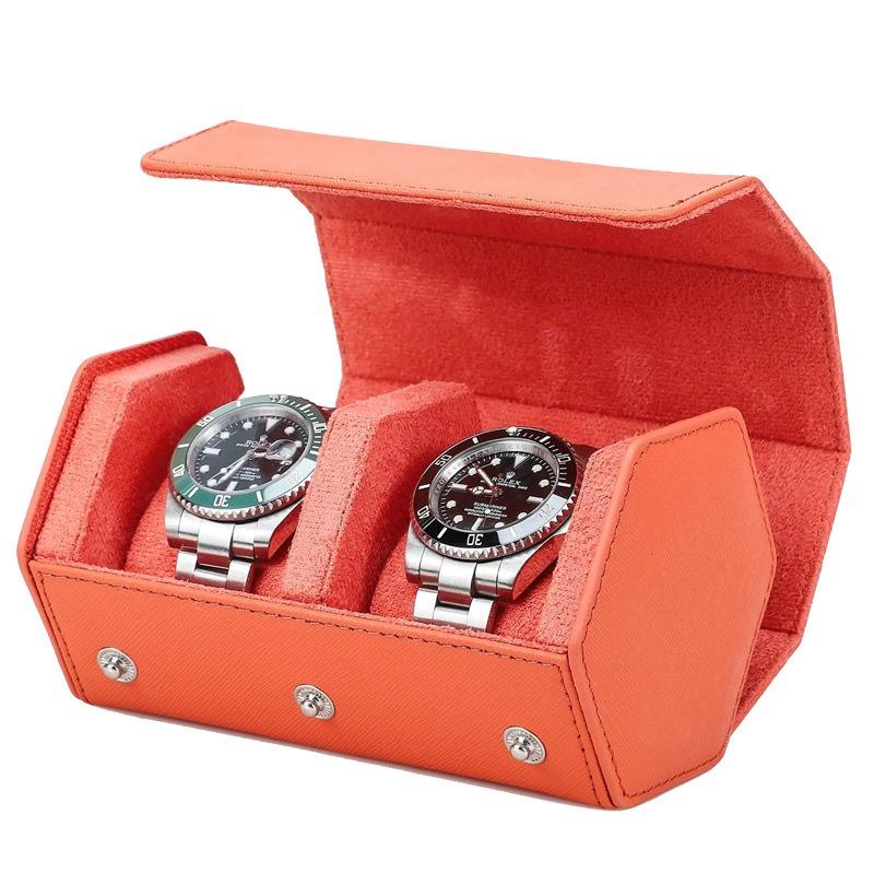 

2 позиции Кожаные футляры для часов Портативный ящик для хранения часов Дорожные механические наручные часы Органайзеры для часов Роскошные мужские часы Дисплей для хранения оранжевый