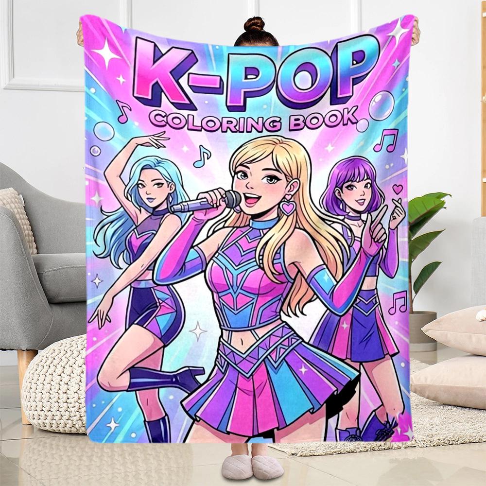 1pc K-pop Glow Blanket Comfortable Soft Lightweight Multi Purpose Blanket for Travel Camping Picnics Sofa Office Bedroom Perfect Gift for Friends