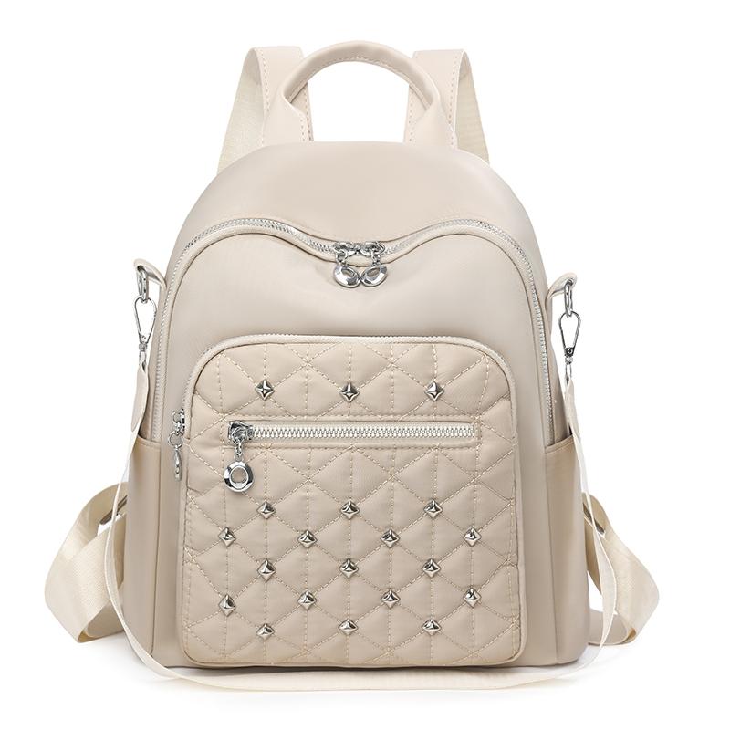 Rhomboid Rivet Backpack Women's Travel Bag Large Capacity Backpack