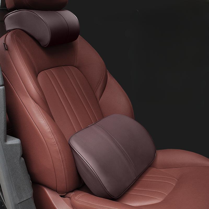 Interior Cushions Headrests Car Neck Guards Seat Backrests Leather Lumbar Pads Car Lumbar Pads Memory Foam Soft and Comfortable