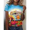 2026 Sommer Rundhals Damen T-Shirt Mode 3D Hawaiianischer Papagei Vogel Druck Kurzarm Cartoon Lässig