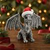 Detailed Dragon Ornament Santa Hat Figurine Ornament, Retro Resin Christmas Ornaments Decoration, Distressed Statue for Desktop Tree Decor Fantasy
