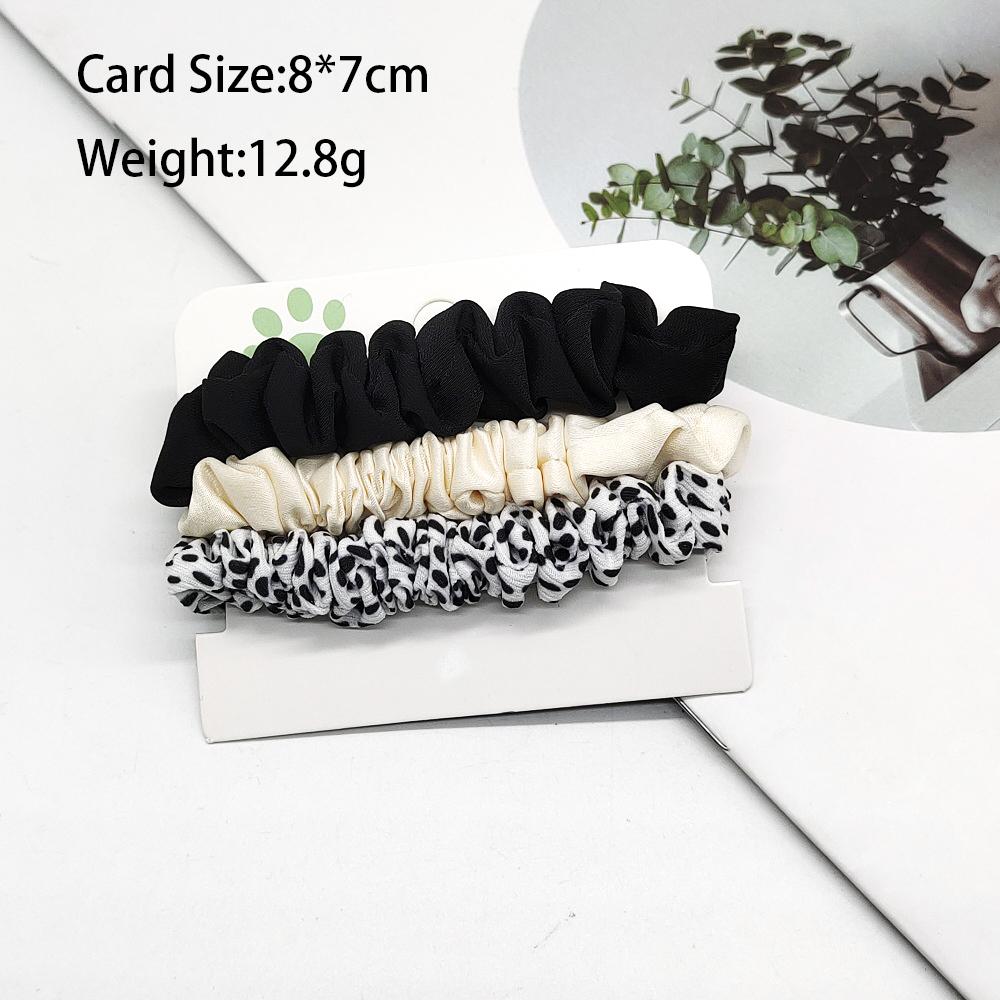 MIO New Style Leopard Pattern Hair Scrunchies Set Shining Matte Fabric Hair Accessories Hair Bands