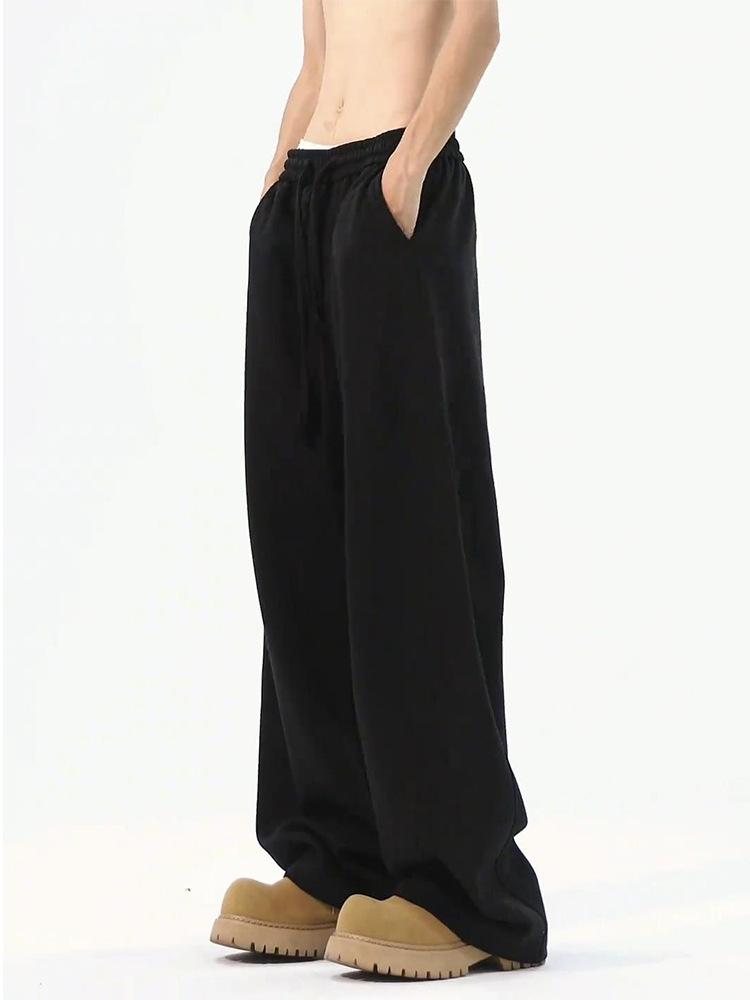 Men's Cleanfit Wide-Leg Fleece Sweatpants - Autumn/Winter Straight-Leg Casual Sports Pants