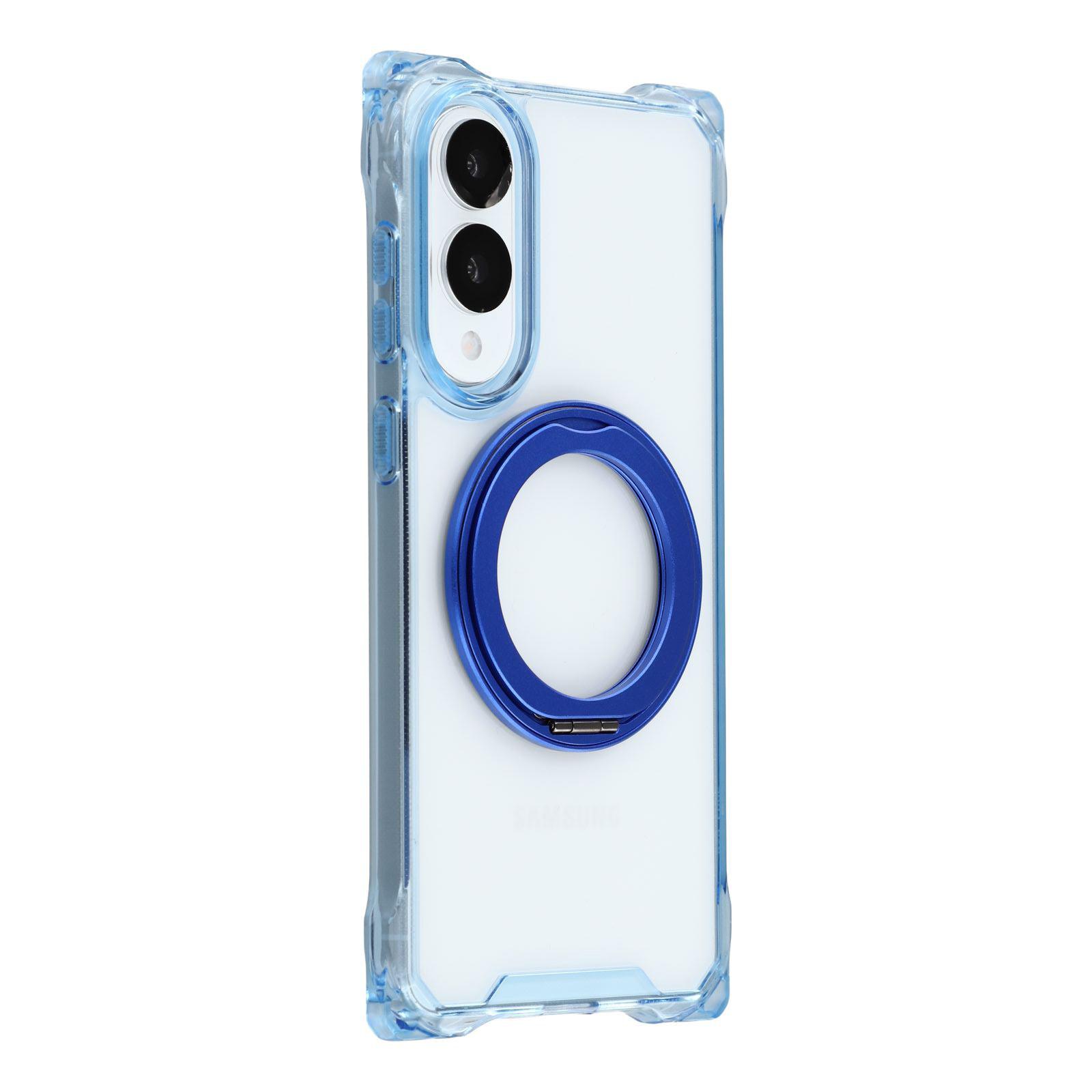 

For Samsung Galaxy S25 Edge Magnetic Case Ring Kickstand TPU+PC Phone Cover Blue