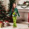 Family Matching Christmas Print Pajama Set, Round Neck Long Sleeve and Pants Loungewear Set for Holiday