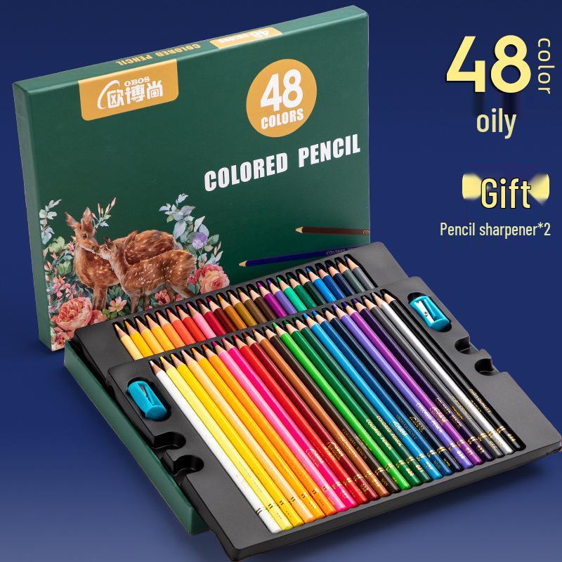 OBOS Professional Oil-Based, Water-Soluble Colored Pencils, 72 Colors for Hand-Drawn Painting and Sketching