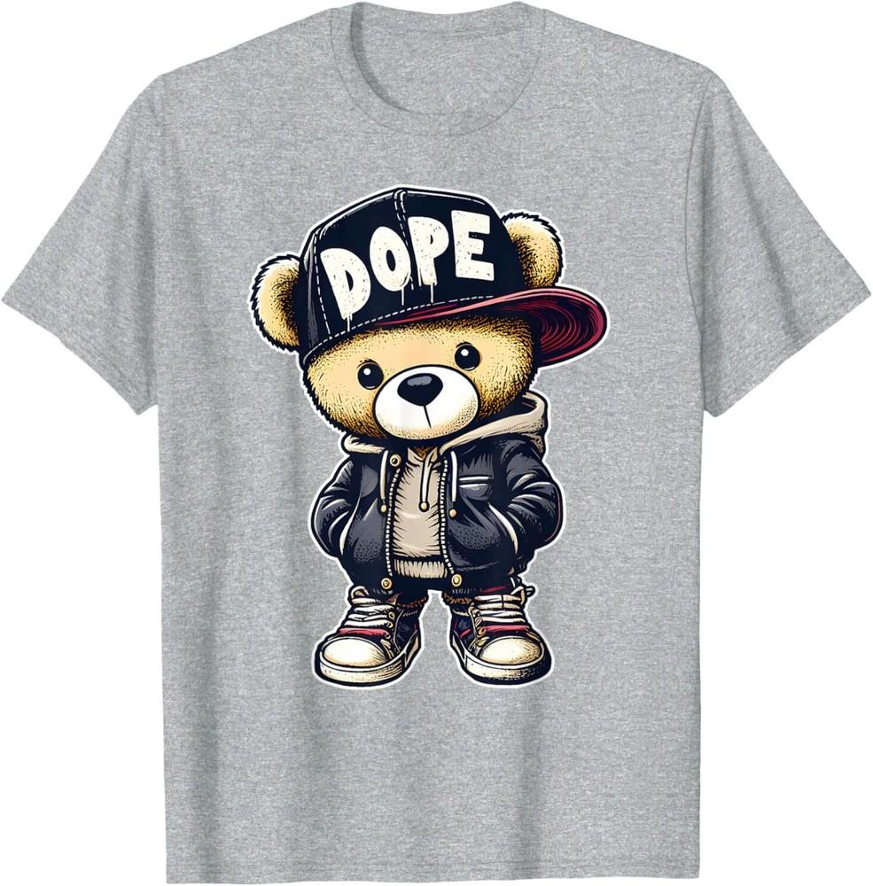 NEW LIMITED DOPE Cute Hip Hop Teddy Bear Tshirt 90s hip hop T-Shirt Unisex T-Shirt M