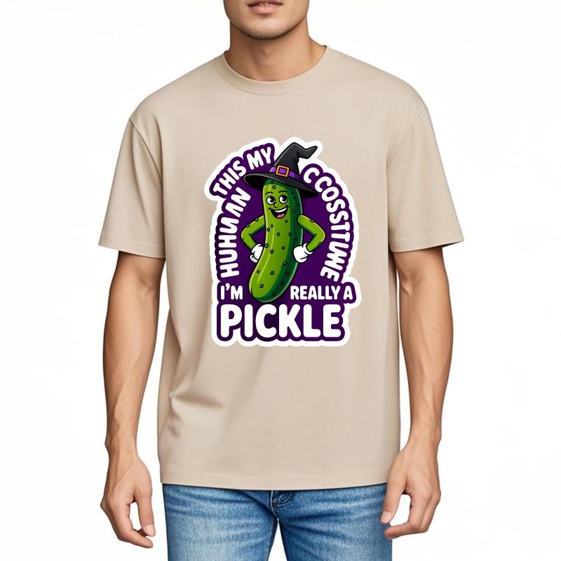 Breathable Women Round Neck Tshirt Vintage Huh This My Costume Im Really A Pickle Classic For Unisex Tshirt Unisex Fashion Tshirt