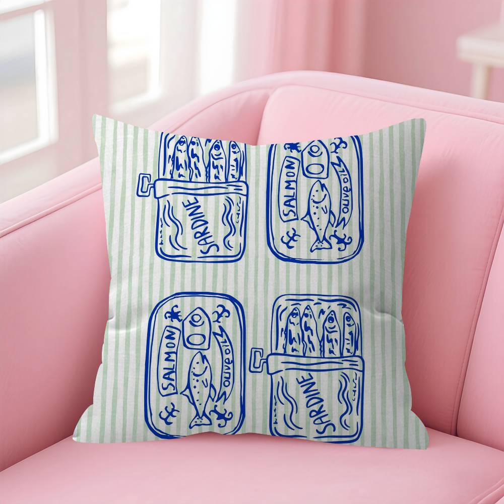 CoastalCharm Sardine Can  Maple Design Cushion Cover Happy Autumn Harvest decor Holiday Decorati Pillow Cover